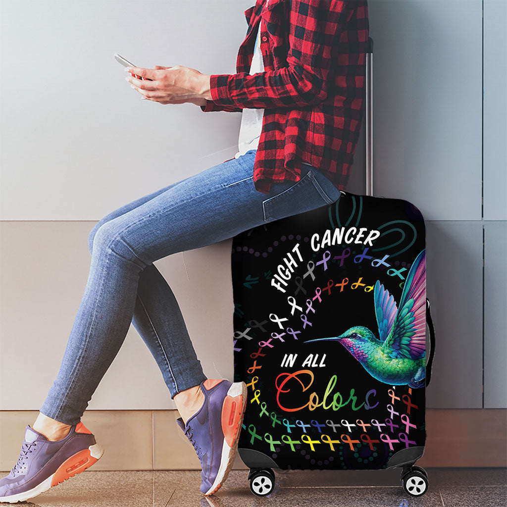 Australia Indigenous Aboriginal Arts Luggage Cover Hummingbird - Fight Cancer In All Colors