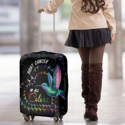 Australia Indigenous Aboriginal Arts Luggage Cover Hummingbird - Fight Cancer In All Colors