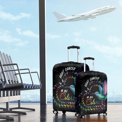 Australia Indigenous Aboriginal Arts Luggage Cover Hummingbird - Fight Cancer In All Colors