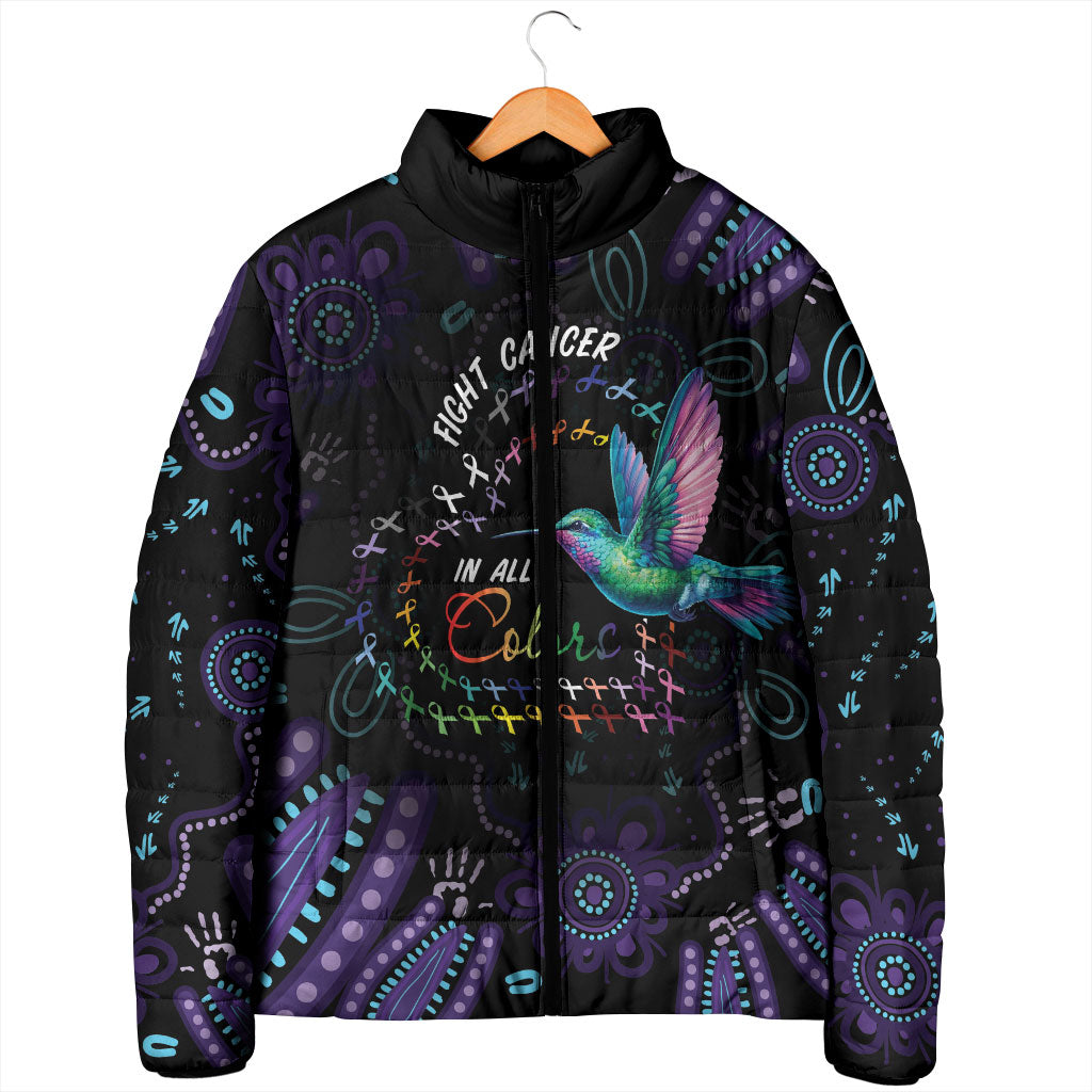 Personalized Australia Indigenous Aboriginal Arts Padded Jacket Hummingbird - Fight Cancer In All Colors