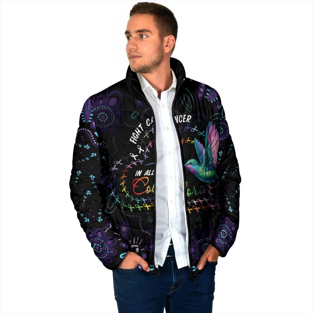 Personalized Australia Indigenous Aboriginal Arts Padded Jacket Hummingbird - Fight Cancer In All Colors