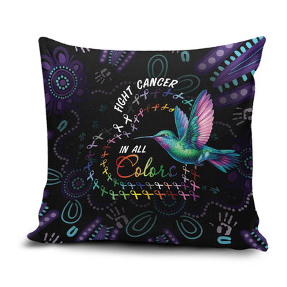 Australia Indigenous Aboriginal Arts Pillow Cover Hummingbird - Fight Cancer In All Colors