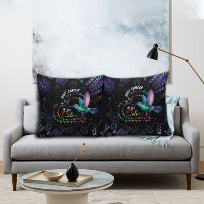 Australia Indigenous Aboriginal Arts Pillow Cover Hummingbird - Fight Cancer In All Colors