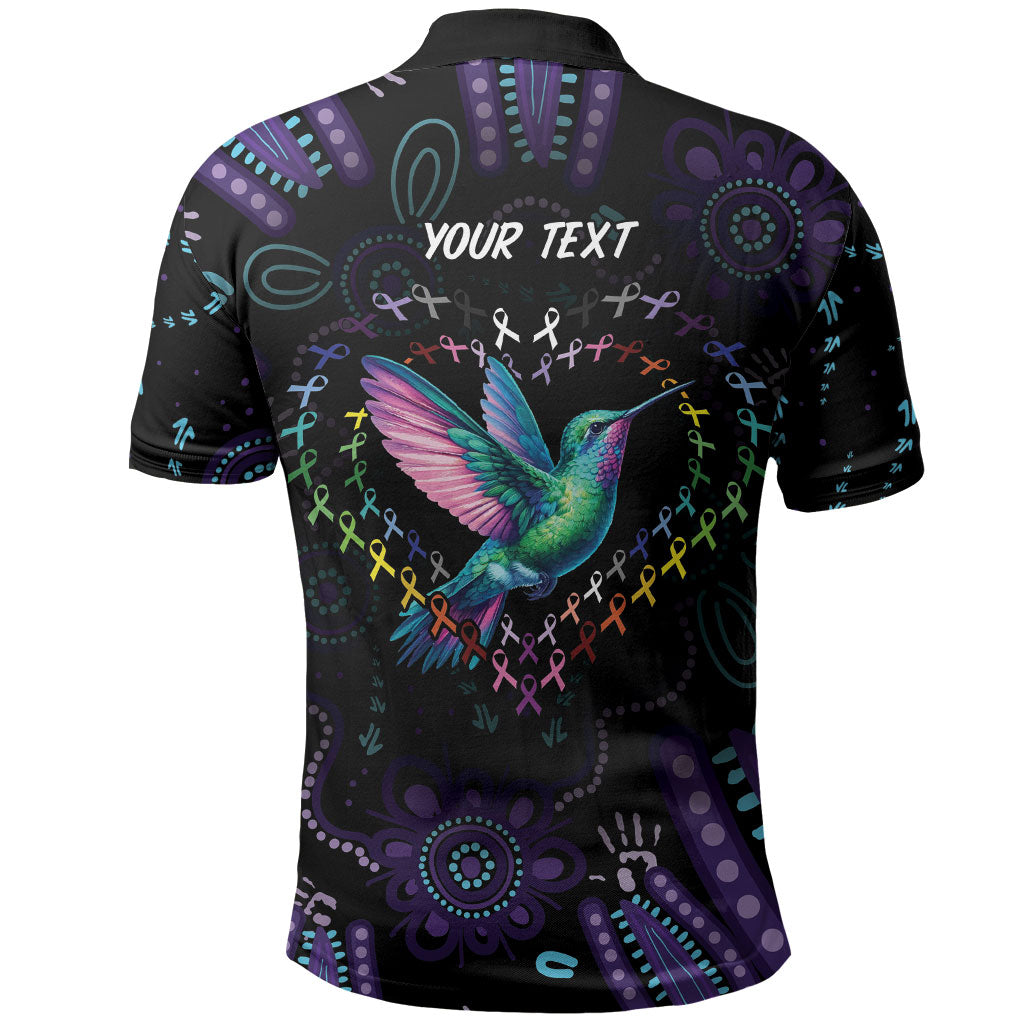 Personalized Australia Indigenous Aboriginal Arts Polo Shirt Hummingbird - Fight Cancer In All Colors