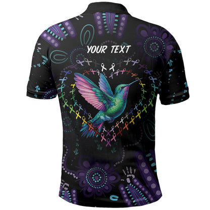 Personalized Australia Indigenous Aboriginal Arts Polo Shirt Hummingbird - Fight Cancer In All Colors