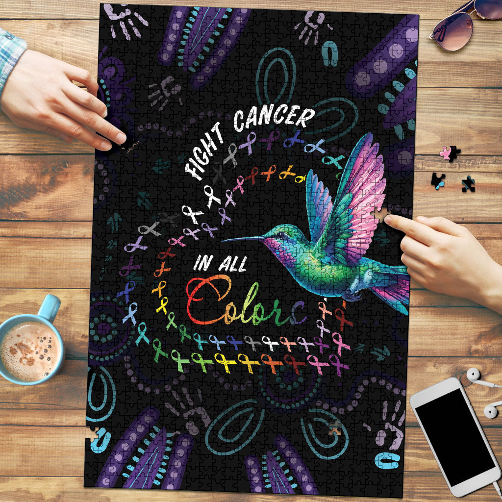 Australia Indigenous Aboriginal Arts Puzzle Hummingbird - Fight Cancer In All Colors