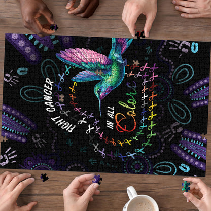 Australia Indigenous Aboriginal Arts Puzzle Hummingbird - Fight Cancer In All Colors