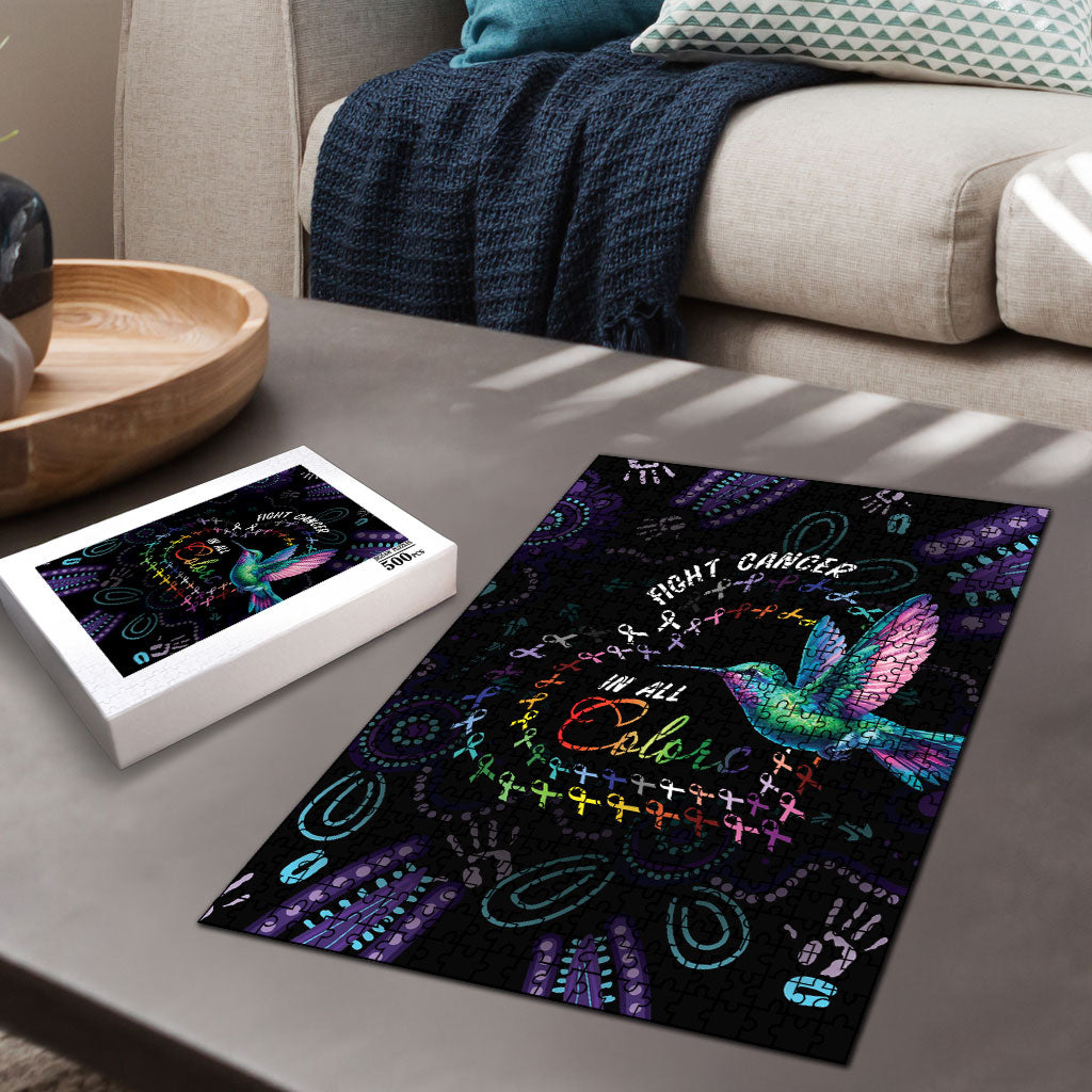 Australia Indigenous Aboriginal Arts Puzzle Hummingbird - Fight Cancer In All Colors
