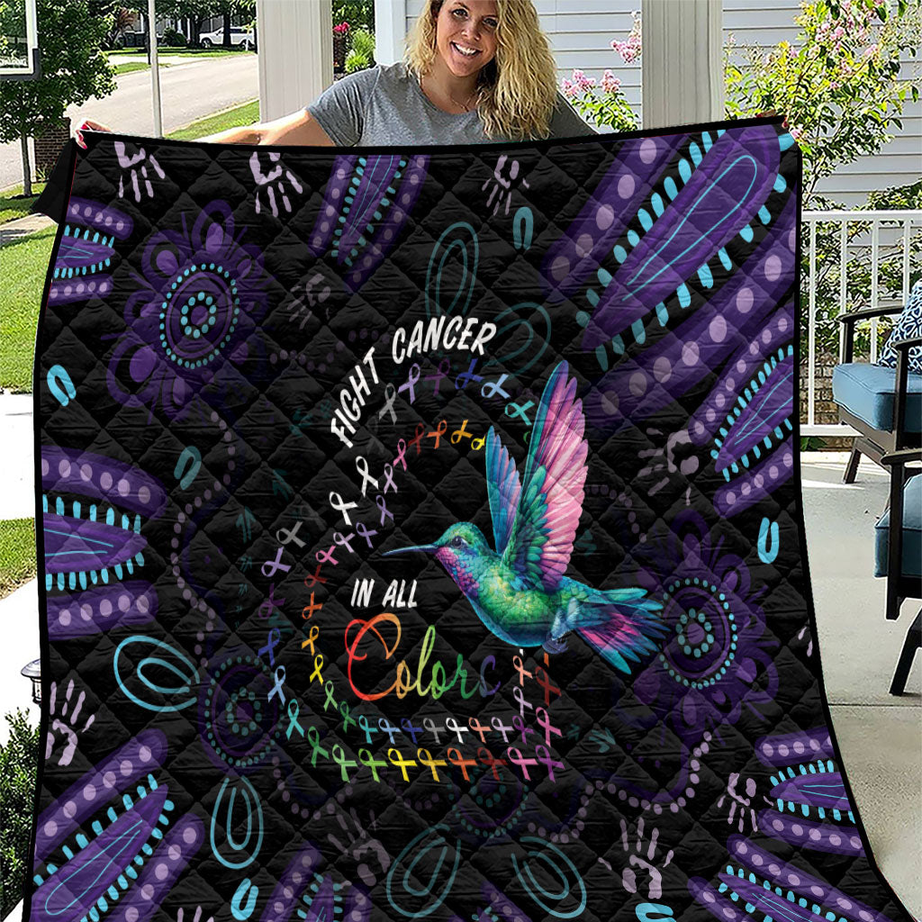 Australia Indigenous Aboriginal Arts Quilt Hummingbird - Fight Cancer In All Colors