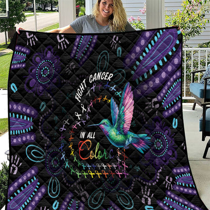 Australia Indigenous Aboriginal Arts Quilt Hummingbird - Fight Cancer In All Colors