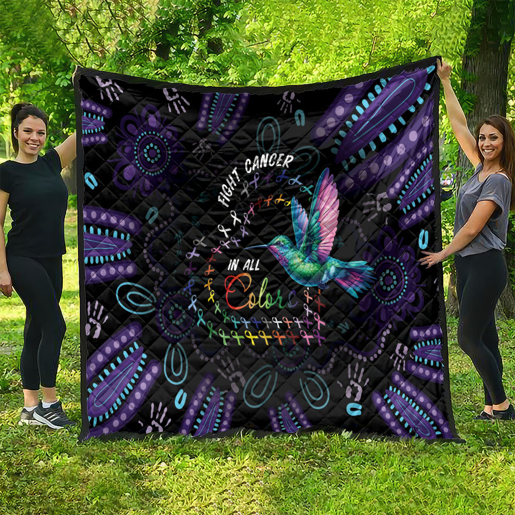 Australia Indigenous Aboriginal Arts Quilt Hummingbird - Fight Cancer In All Colors