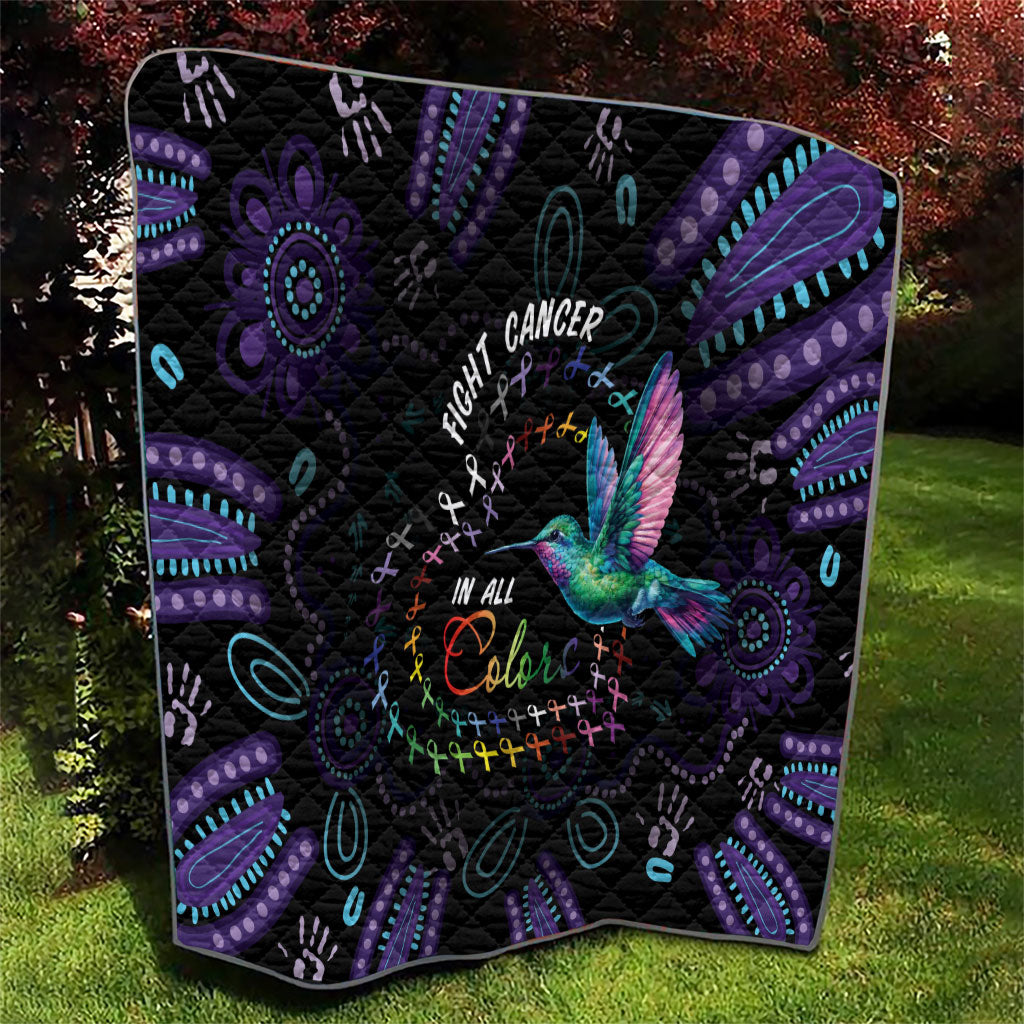 Australia Indigenous Aboriginal Arts Quilt Hummingbird - Fight Cancer In All Colors