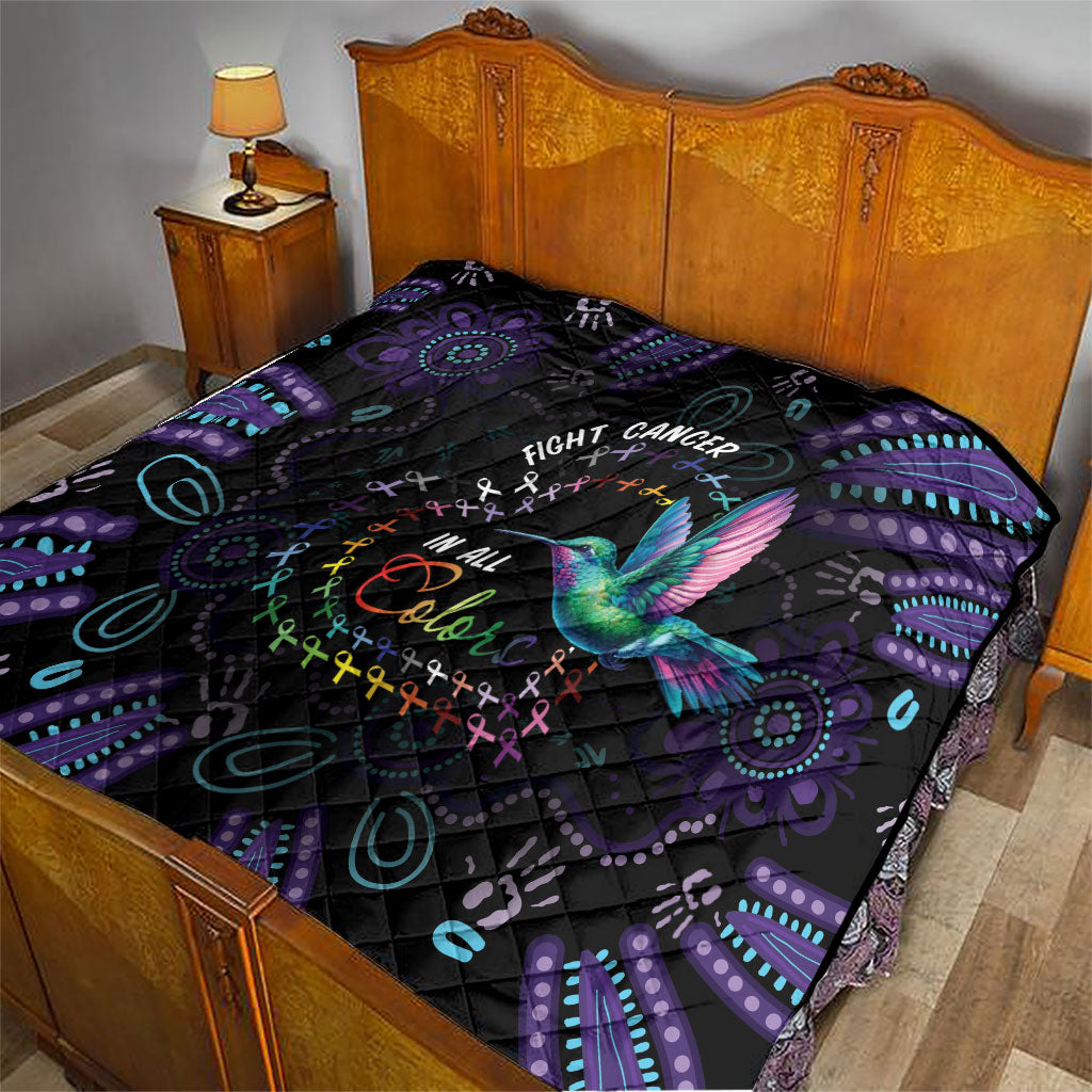 Australia Indigenous Aboriginal Arts Quilt Hummingbird - Fight Cancer In All Colors
