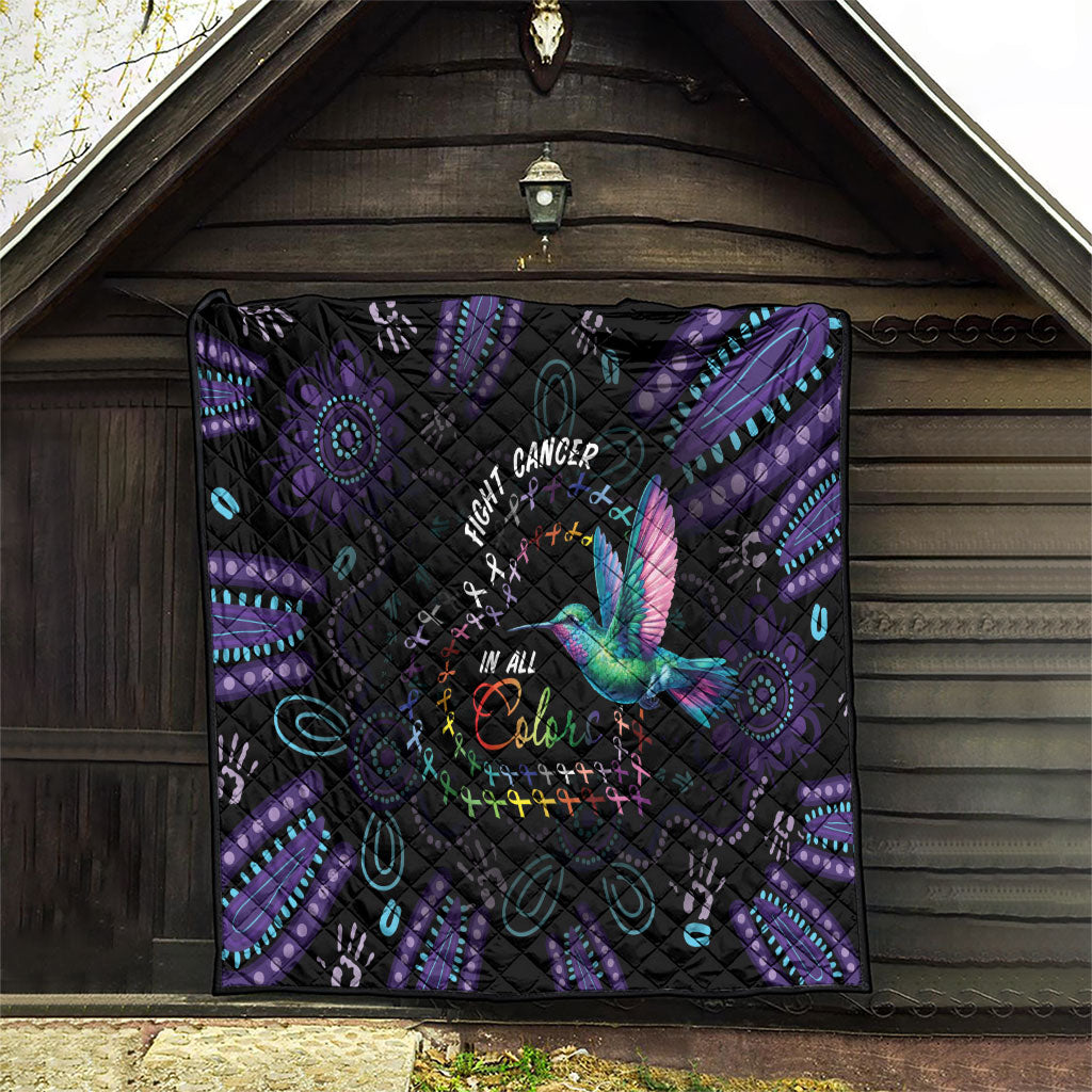 Australia Indigenous Aboriginal Arts Quilt Hummingbird - Fight Cancer In All Colors