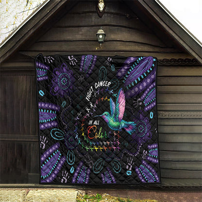 Australia Indigenous Aboriginal Arts Quilt Hummingbird - Fight Cancer In All Colors