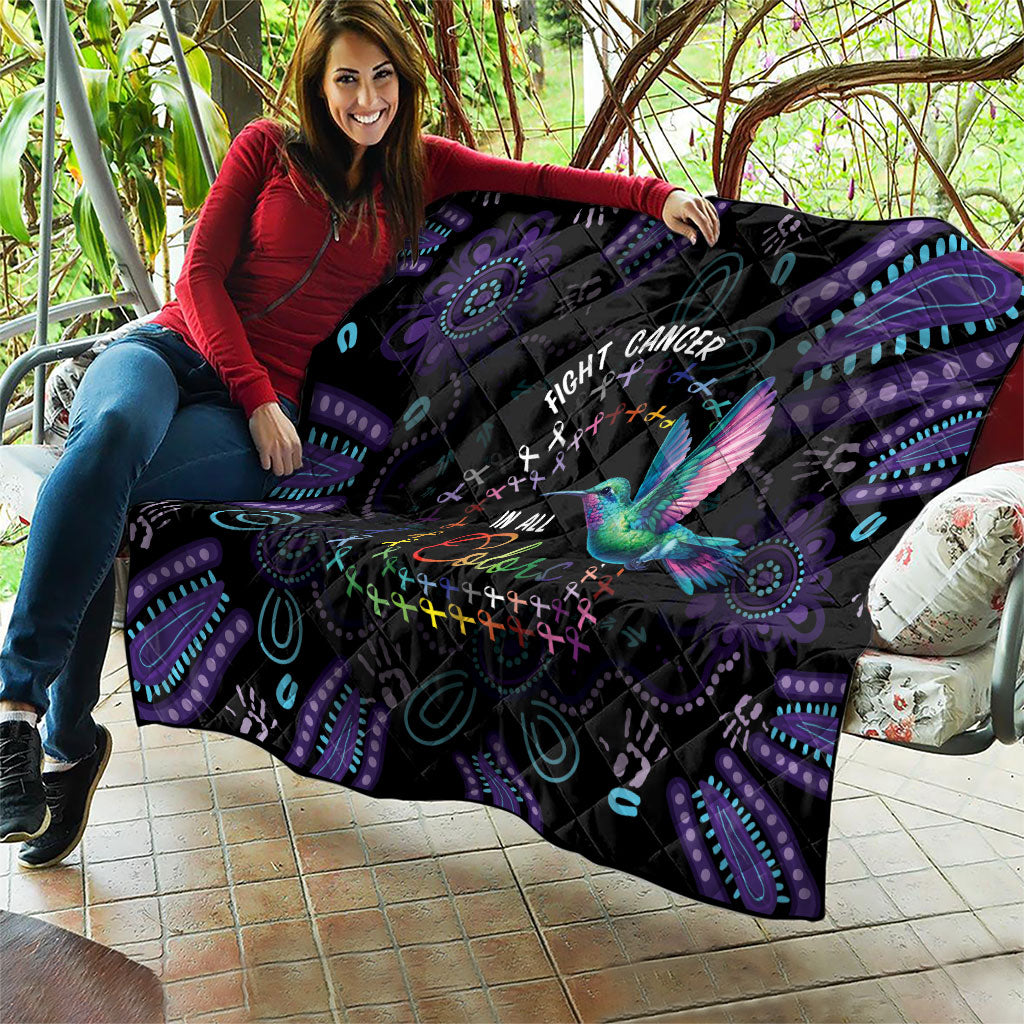 Australia Indigenous Aboriginal Arts Quilt Hummingbird - Fight Cancer In All Colors