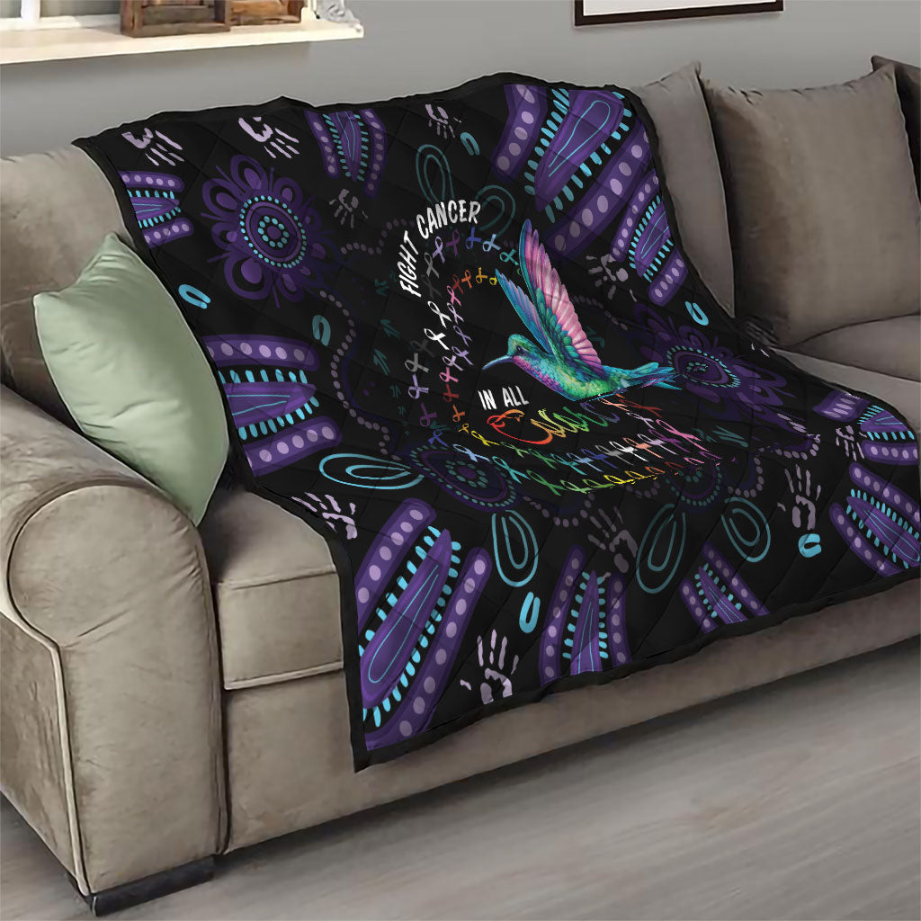 Australia Indigenous Aboriginal Arts Quilt Hummingbird - Fight Cancer In All Colors