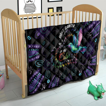 Australia Indigenous Aboriginal Arts Quilt Hummingbird - Fight Cancer In All Colors