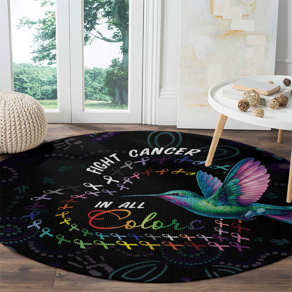 Australia Indigenous Aboriginal Arts Round Carpet Hummingbird - Fight Cancer In All Colors