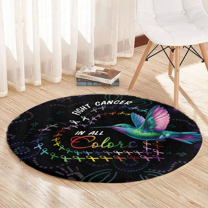 Australia Indigenous Aboriginal Arts Round Carpet Hummingbird - Fight Cancer In All Colors