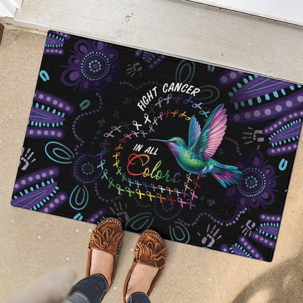 Australia Indigenous Aboriginal Arts Rubber Doormat Hummingbird - Fight Cancer In All Colors