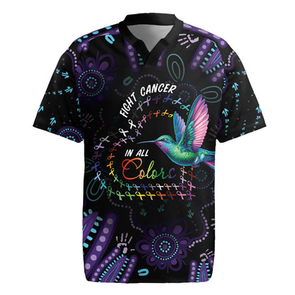 Personalized Australia Indigenous Aboriginal Arts Rugby Jersey Hummingbird - Fight Cancer In All Colors
