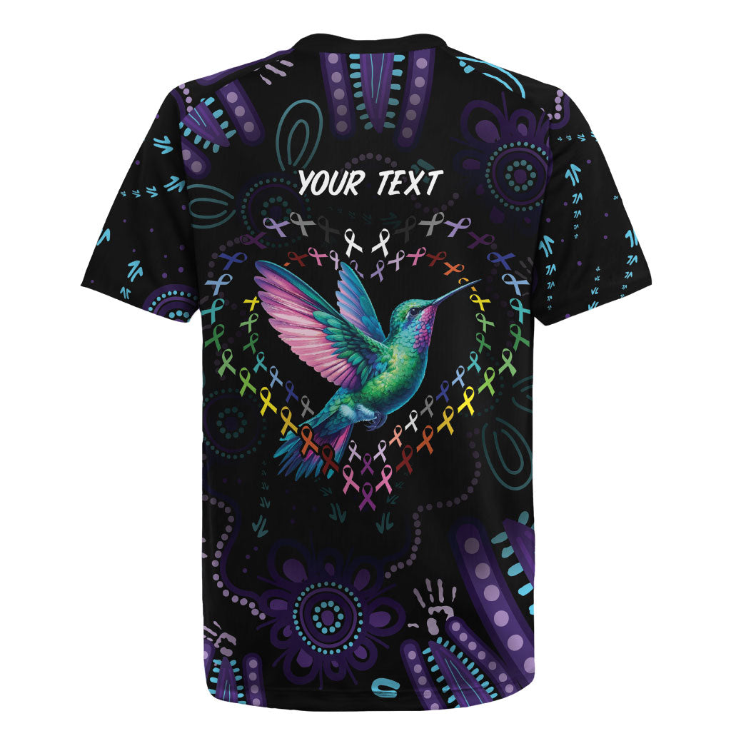 Personalized Australia Indigenous Aboriginal Arts Rugby Jersey Hummingbird - Fight Cancer In All Colors