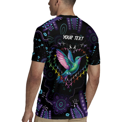 Personalized Australia Indigenous Aboriginal Arts Rugby Jersey Hummingbird - Fight Cancer In All Colors