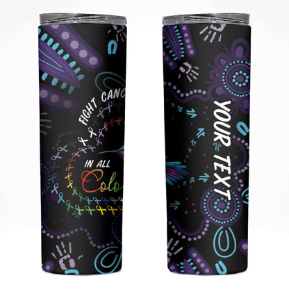 Personalized Australia Indigenous Aboriginal Arts Skinny Tumbler Hummingbird - Fight Cancer In All Colors