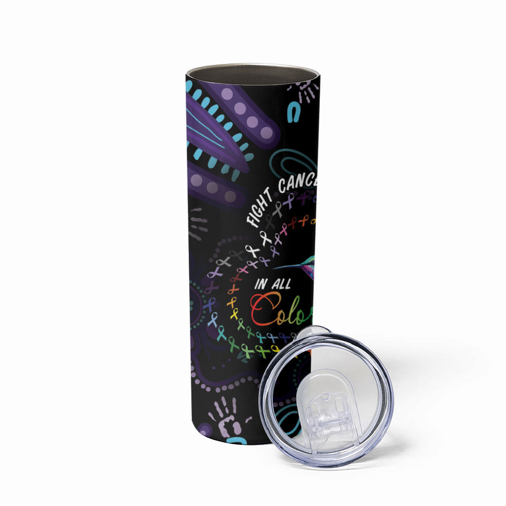 Personalized Australia Indigenous Aboriginal Arts Skinny Tumbler Hummingbird - Fight Cancer In All Colors