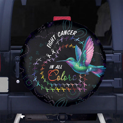 Australia Indigenous Aboriginal Arts Spare Tire Cover Hummingbird - Fight Cancer In All Colors