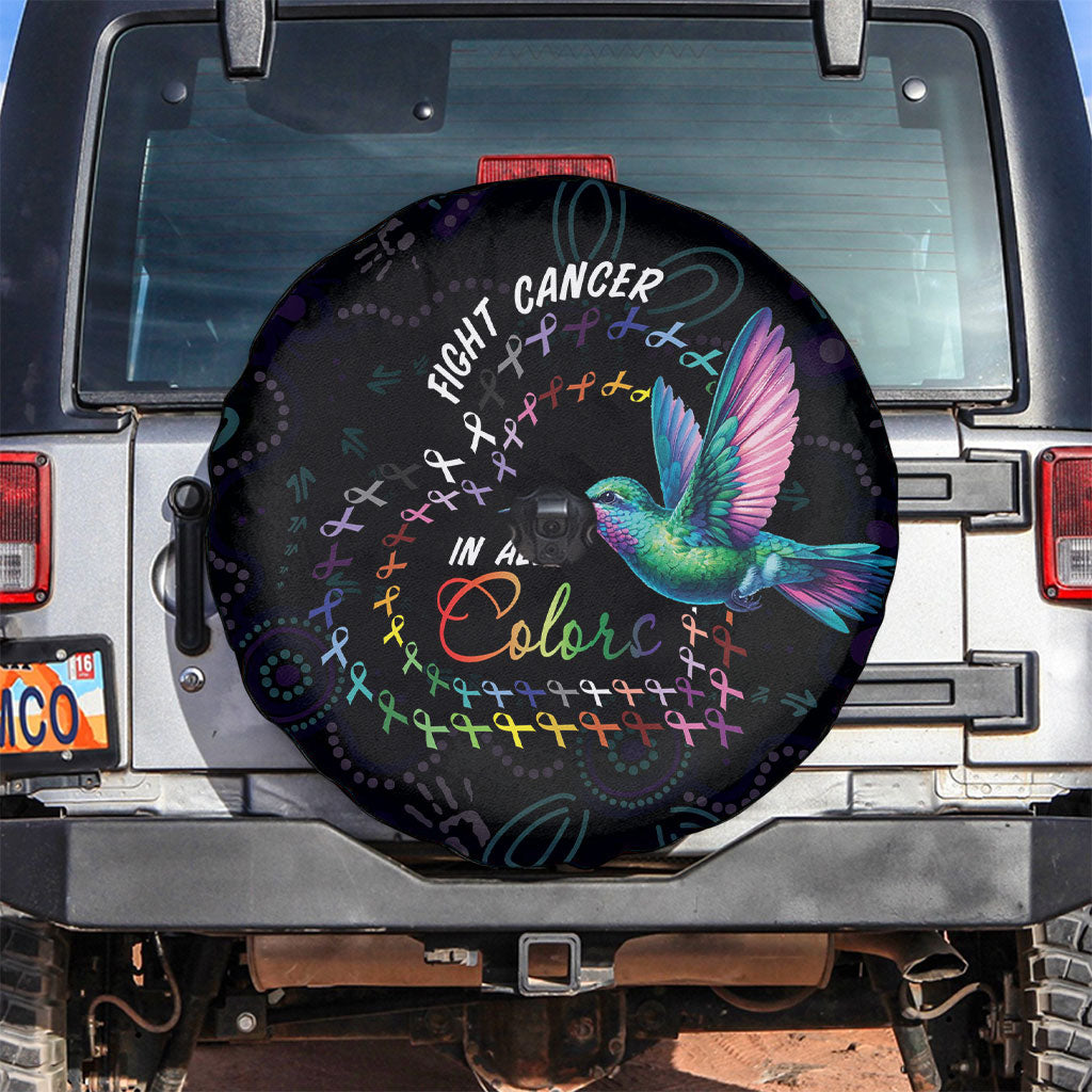 Australia Indigenous Aboriginal Arts Spare Tire Cover Hummingbird - Fight Cancer In All Colors