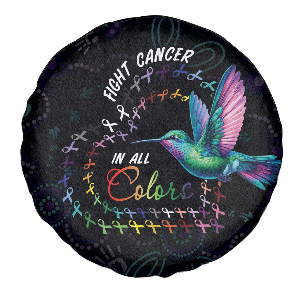 Australia Indigenous Aboriginal Arts Spare Tire Cover Hummingbird - Fight Cancer In All Colors