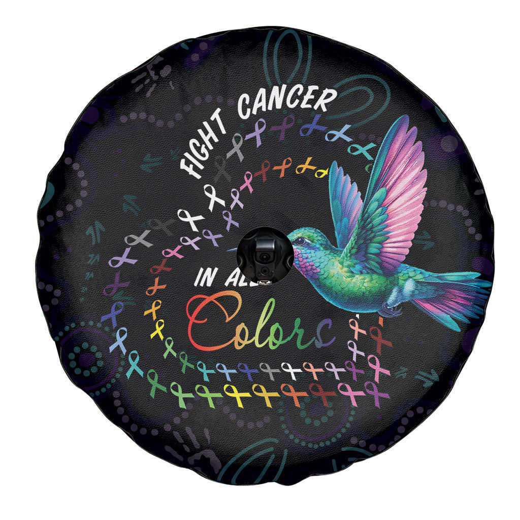 Australia Indigenous Aboriginal Arts Spare Tire Cover Hummingbird - Fight Cancer In All Colors