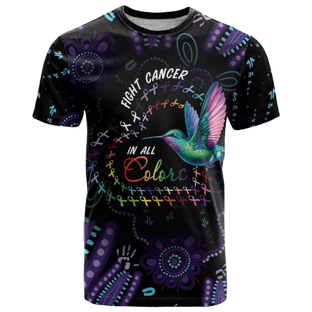 Personalized Australia Indigenous Aboriginal Arts T Shirt Hummingbird - Fight Cancer In All Colors