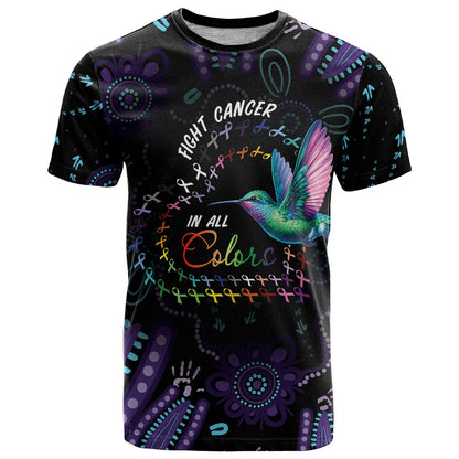 Personalized Australia Indigenous Aboriginal Arts T Shirt Hummingbird - Fight Cancer In All Colors