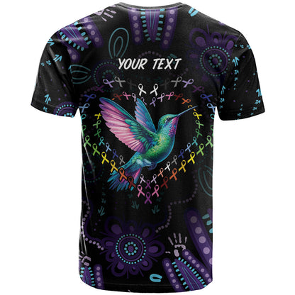 Personalized Australia Indigenous Aboriginal Arts T Shirt Hummingbird - Fight Cancer In All Colors