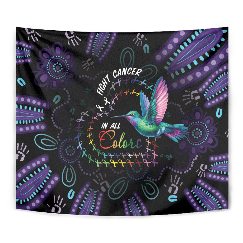 Australia Indigenous Aboriginal Arts Tapestry Hummingbird - Fight Cancer In All Colors