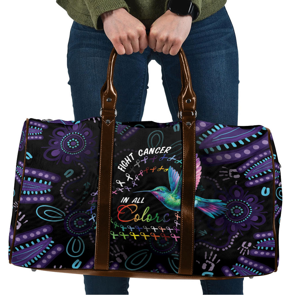 Australia Indigenous Aboriginal Arts Travel Bag Hummingbird - Fight Cancer In All Colors