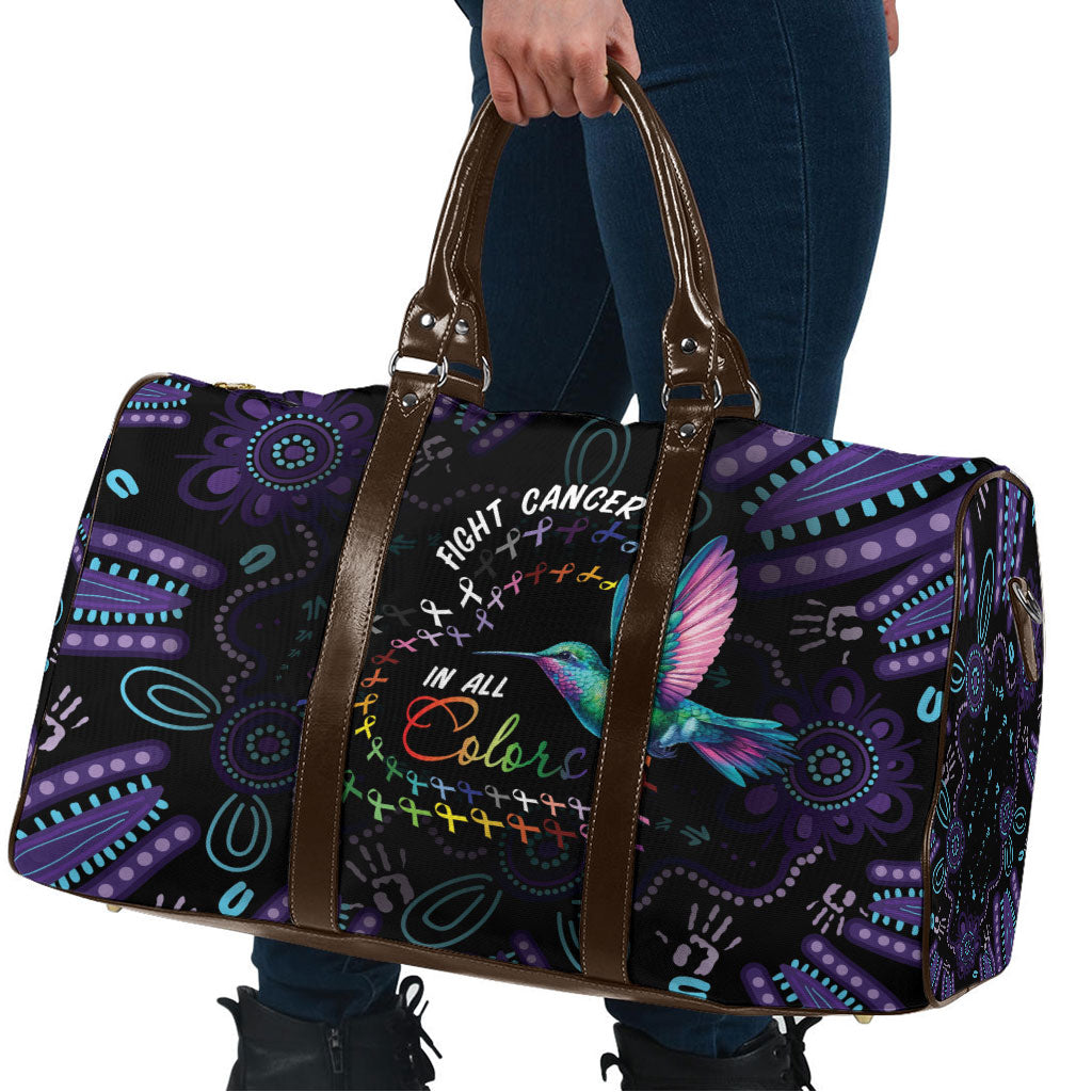 Australia Indigenous Aboriginal Arts Travel Bag Hummingbird - Fight Cancer In All Colors