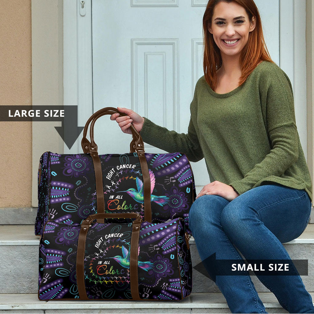 Australia Indigenous Aboriginal Arts Travel Bag Hummingbird - Fight Cancer In All Colors