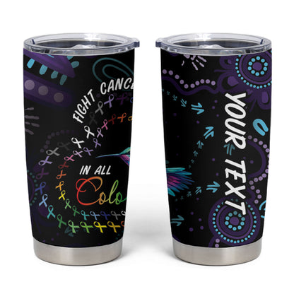 Personalized Australia Indigenous Aboriginal Arts Tumbler Cup Hummingbird - Fight Cancer In All Colors