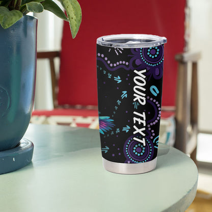 Personalized Australia Indigenous Aboriginal Arts Tumbler Cup Hummingbird - Fight Cancer In All Colors
