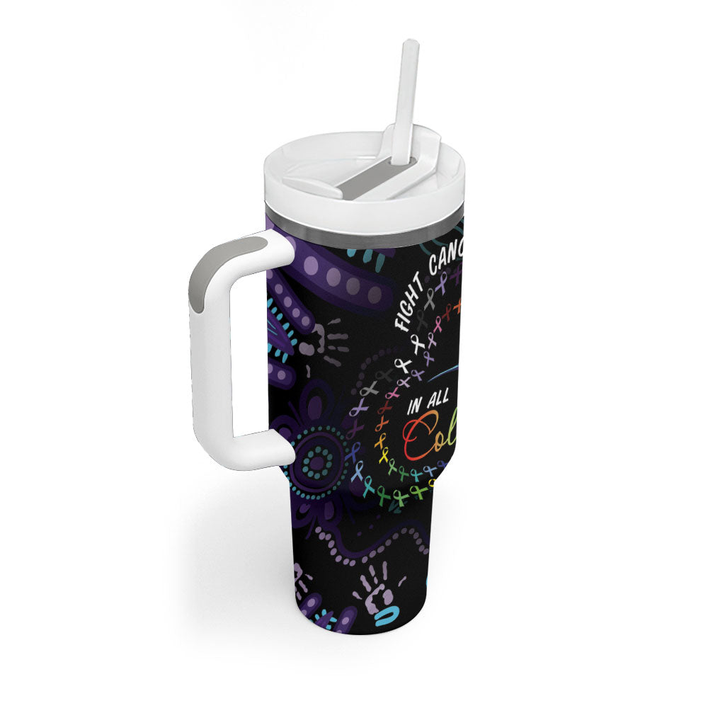 Personalized Australia Indigenous Aboriginal Arts Tumbler With Handle Hummingbird - Fight Cancer In All Colors