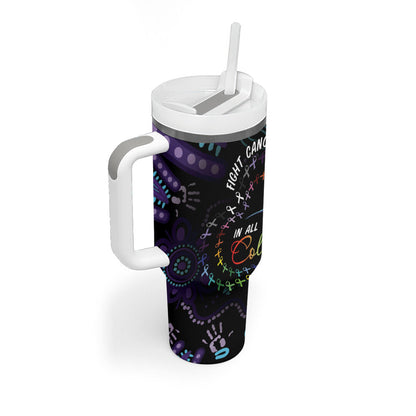 Personalized Australia Indigenous Aboriginal Arts Tumbler With Handle Hummingbird - Fight Cancer In All Colors