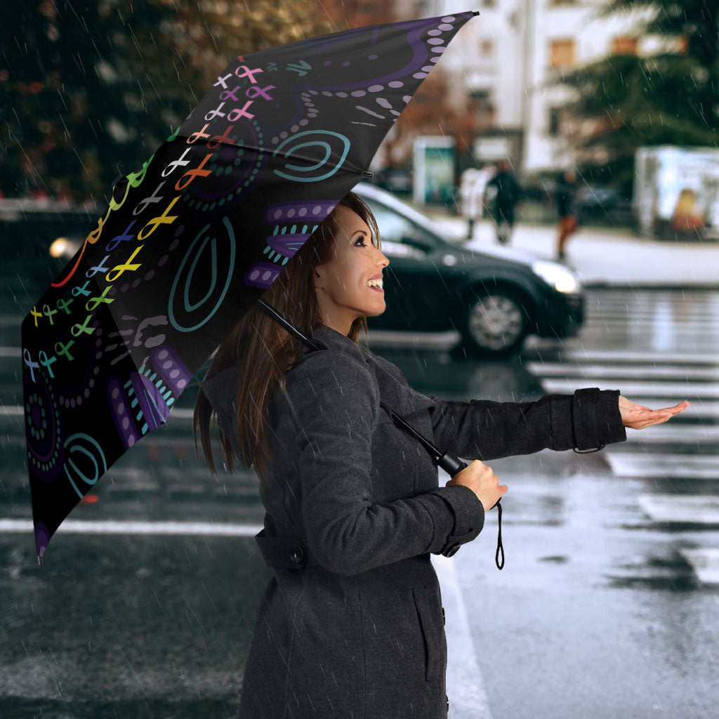 Australia Indigenous Aboriginal Arts Umbrella Hummingbird - Fight Cancer In All Colors