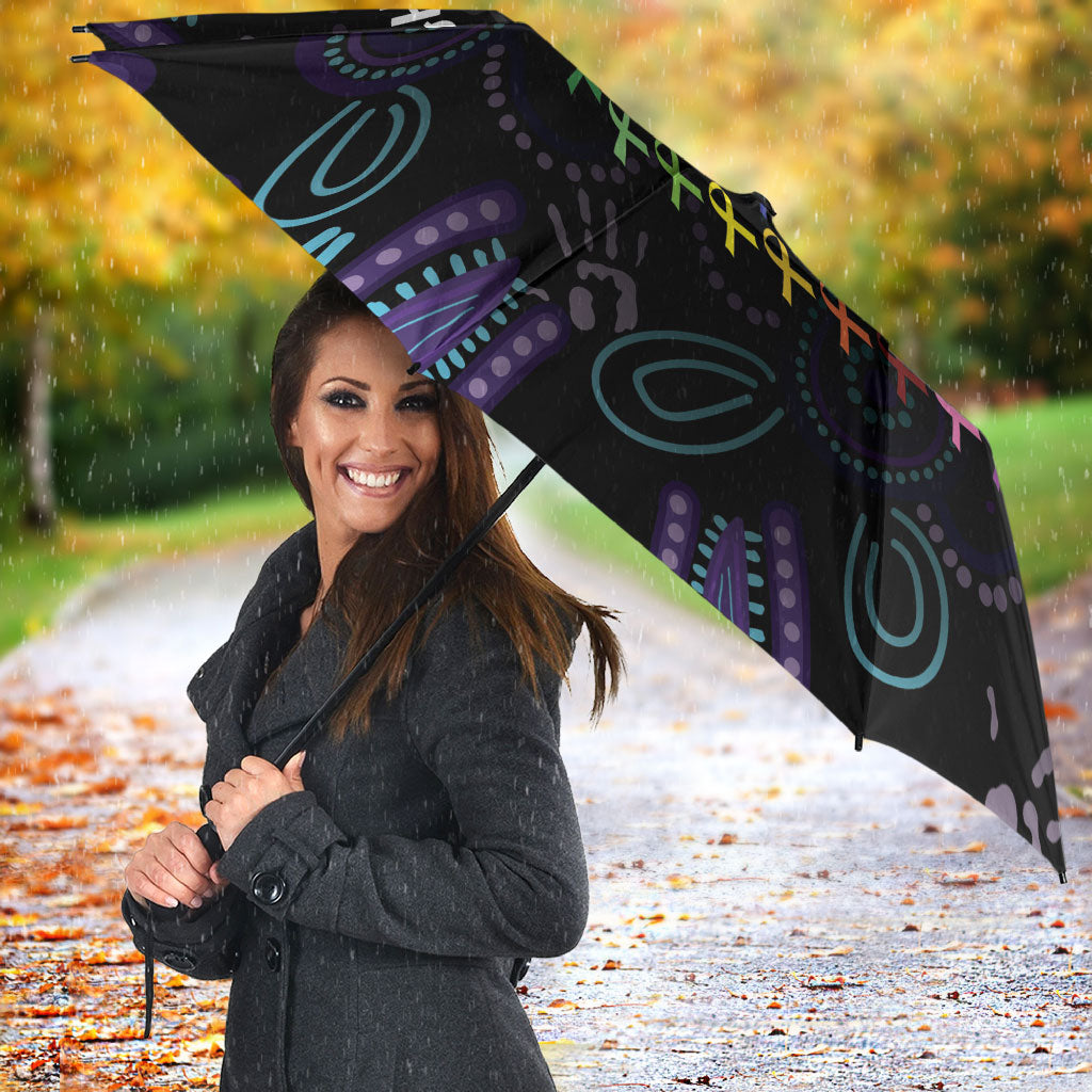 Australia Indigenous Aboriginal Arts Umbrella Hummingbird - Fight Cancer In All Colors