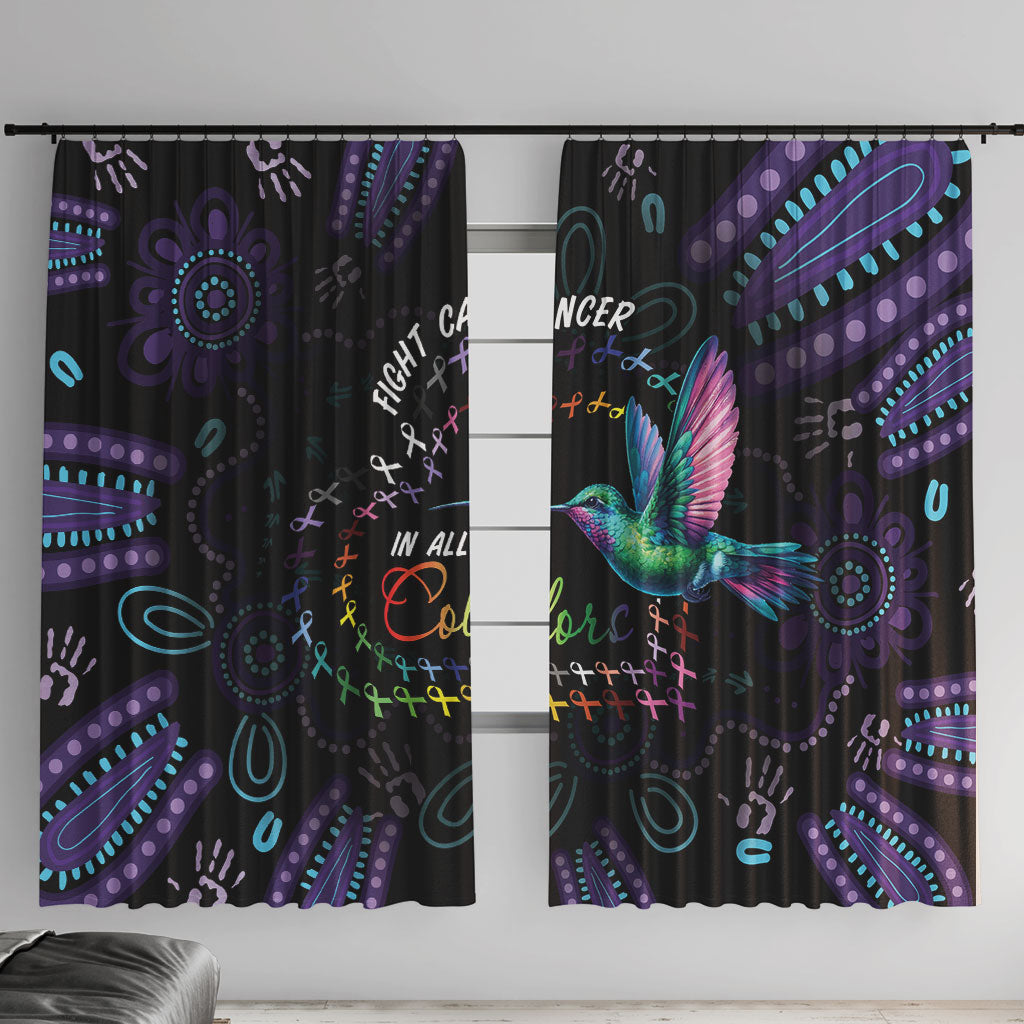 Australia Indigenous Aboriginal Arts Window Curtain Hummingbird - Fight Cancer In All Colors