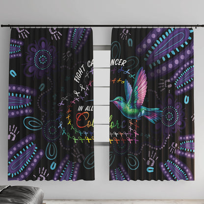 Australia Indigenous Aboriginal Arts Window Curtain Hummingbird - Fight Cancer In All Colors