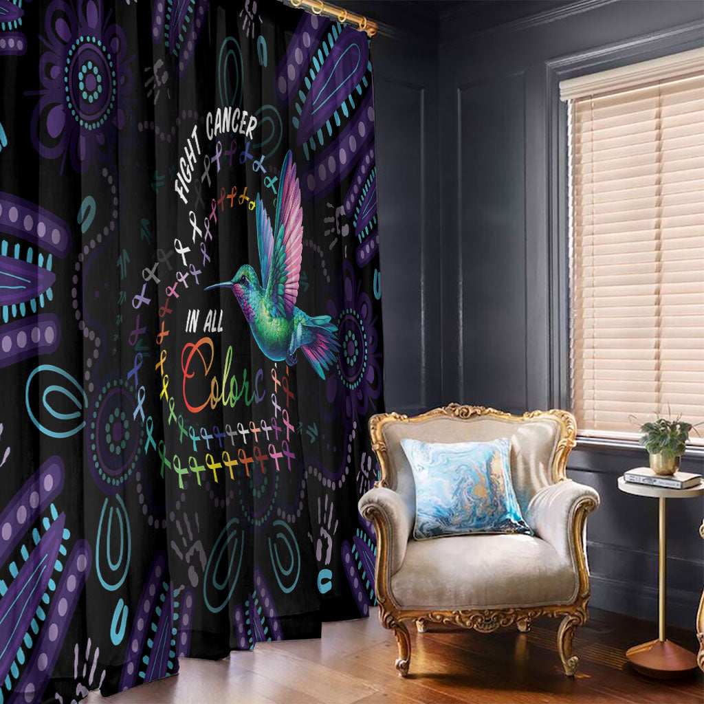 Australia Indigenous Aboriginal Arts Window Curtain Hummingbird - Fight Cancer In All Colors